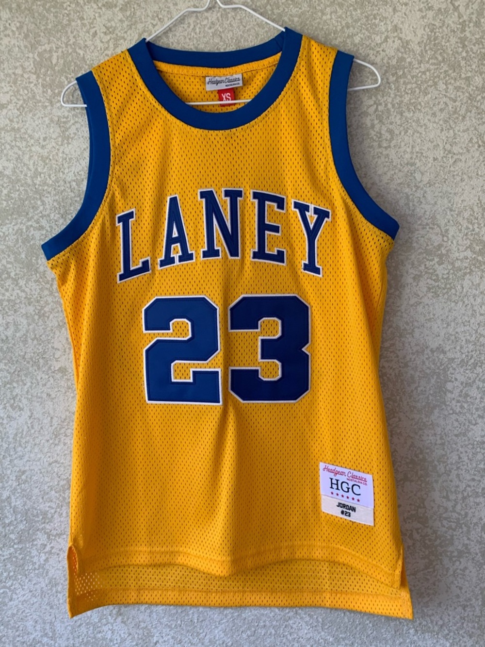 Michael Jordan 23 Laney Basketball Jersey XS Embroidered Throwback